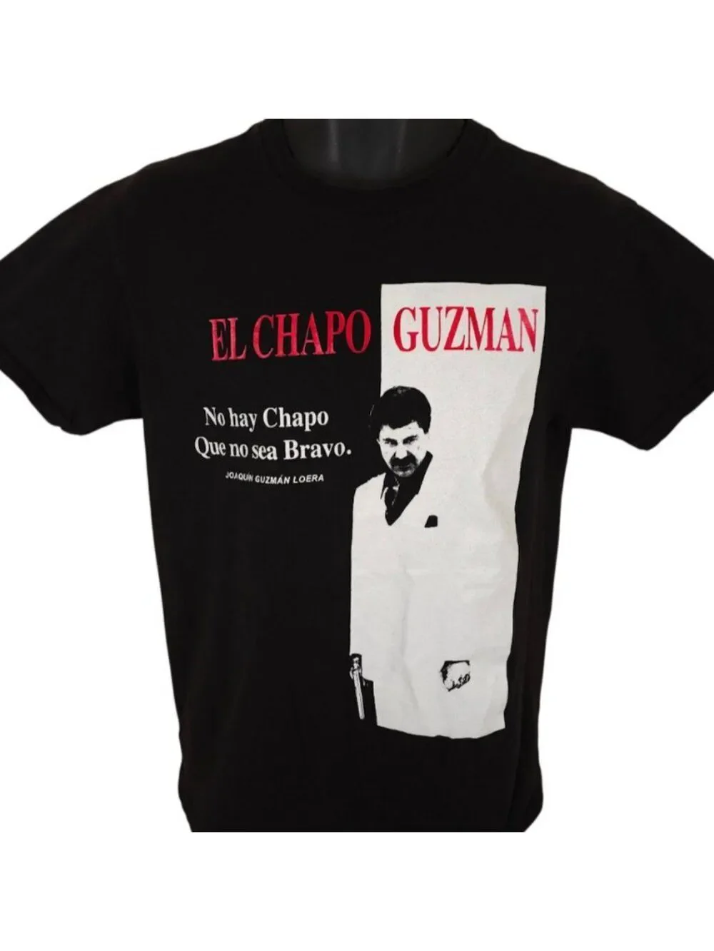 El Chapo Guzman T Shirt Mens Size Medium Black No Hay Chapo Que No Sea Bravo
